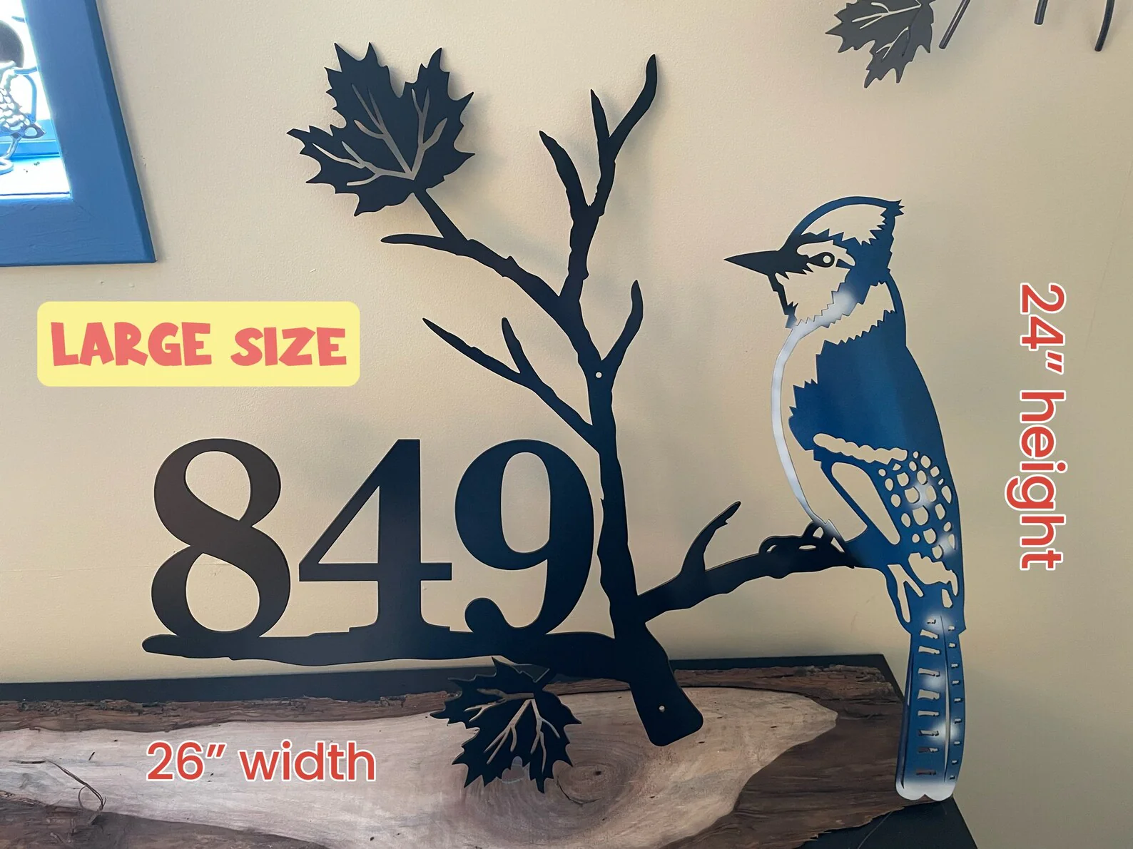Blue Jay Custom Metal Address Sign - Image 3