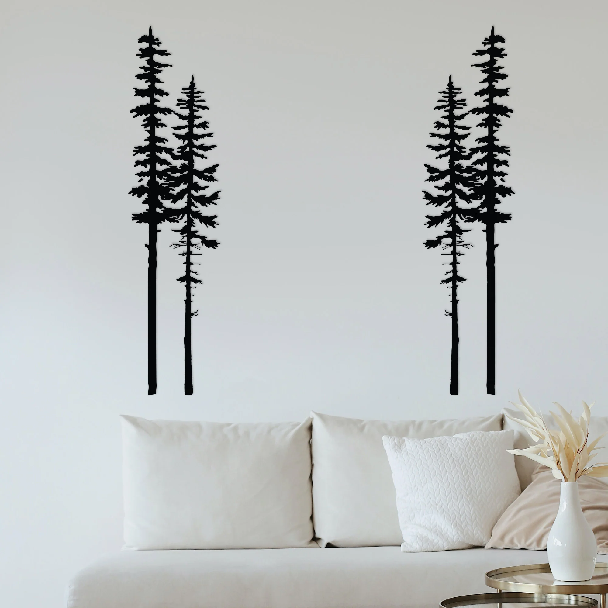 Metal Wall Art Pine Trees Set Of Two - Image 2