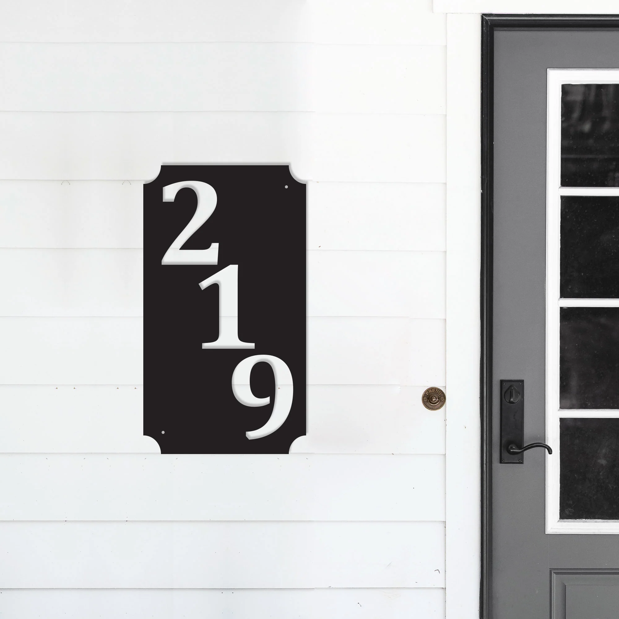 Custom House Number Metal Vertical Sign