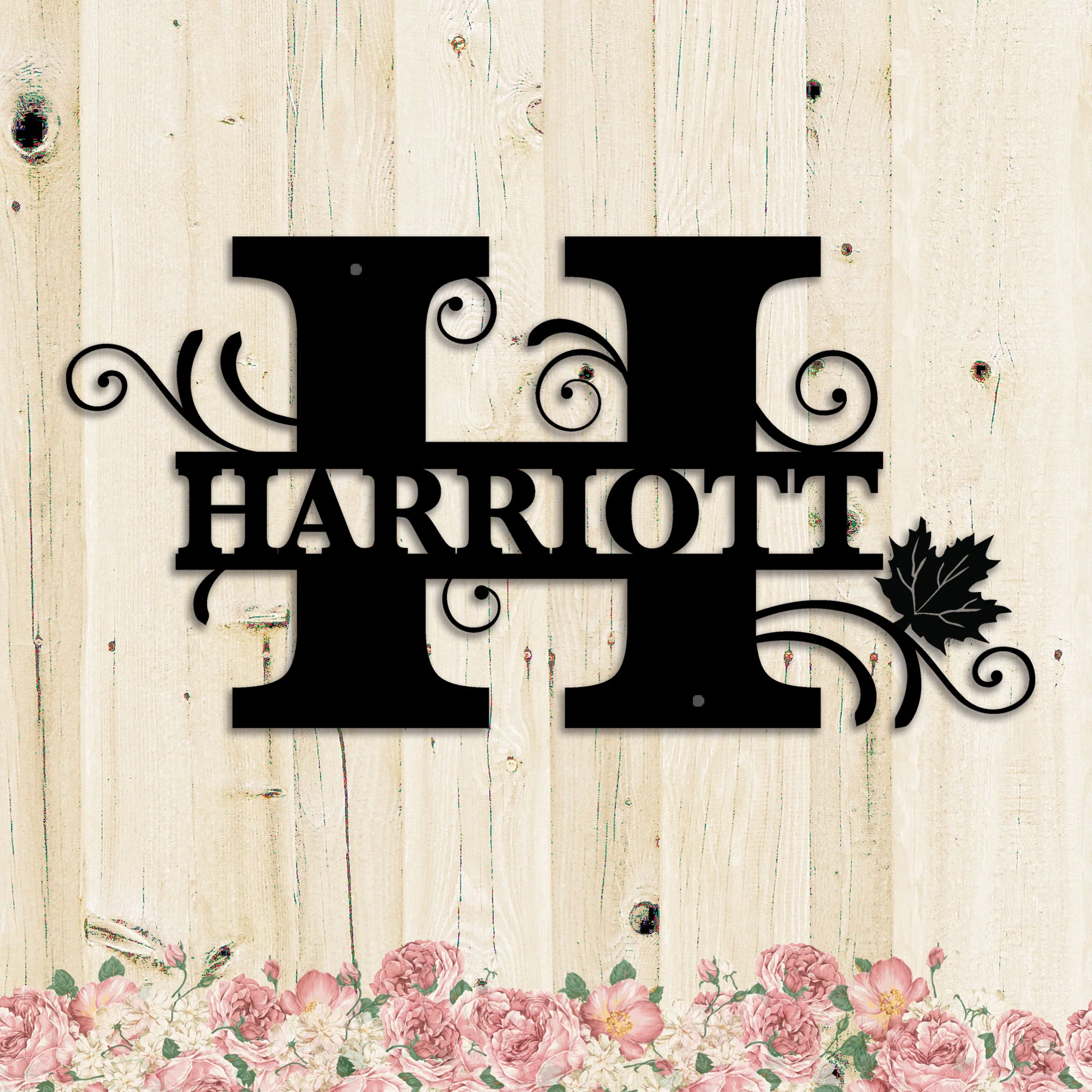 Personalized Split Letter Monogram Signs Family Last Name Metal Wall Art Décor - Image 3