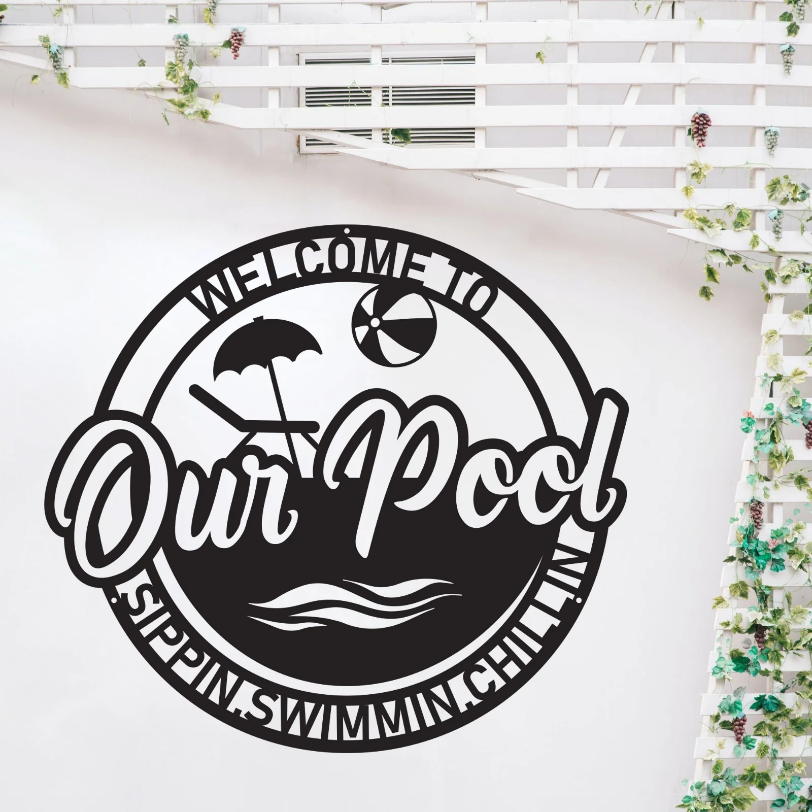 Custom Pool Signs - Metal Wall Art | Tailor Made Rooms Home Decor
