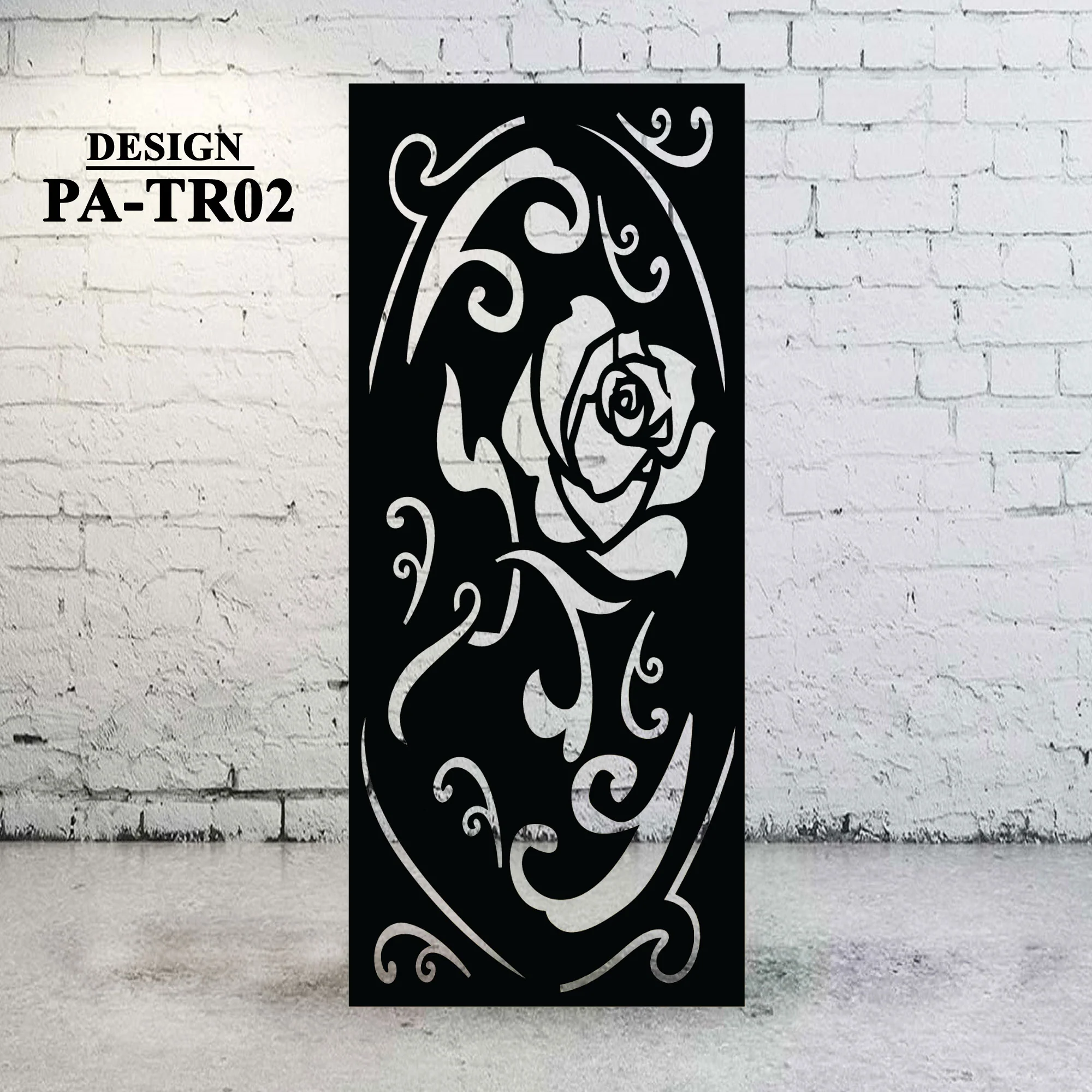 Decorative Metal Driveway Privacy Screen | Rose Design - TR02