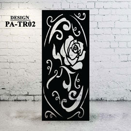 Decorative Metal Driveway Privacy Screen | Rose Design - TR02 - Image 2