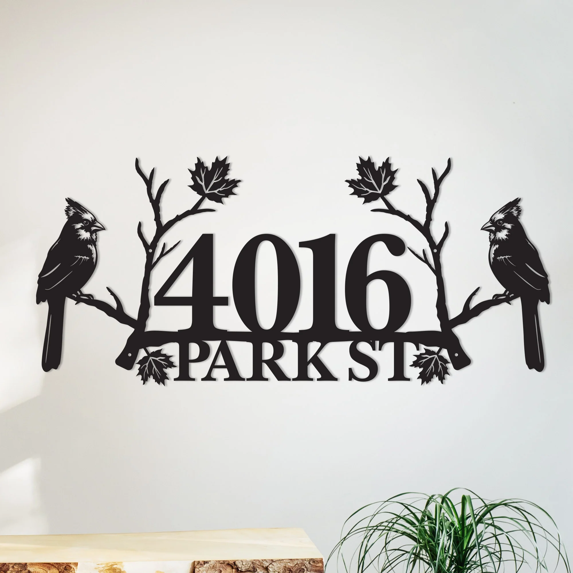 2 Cardinals Custom Metal Address Sign - Image 2