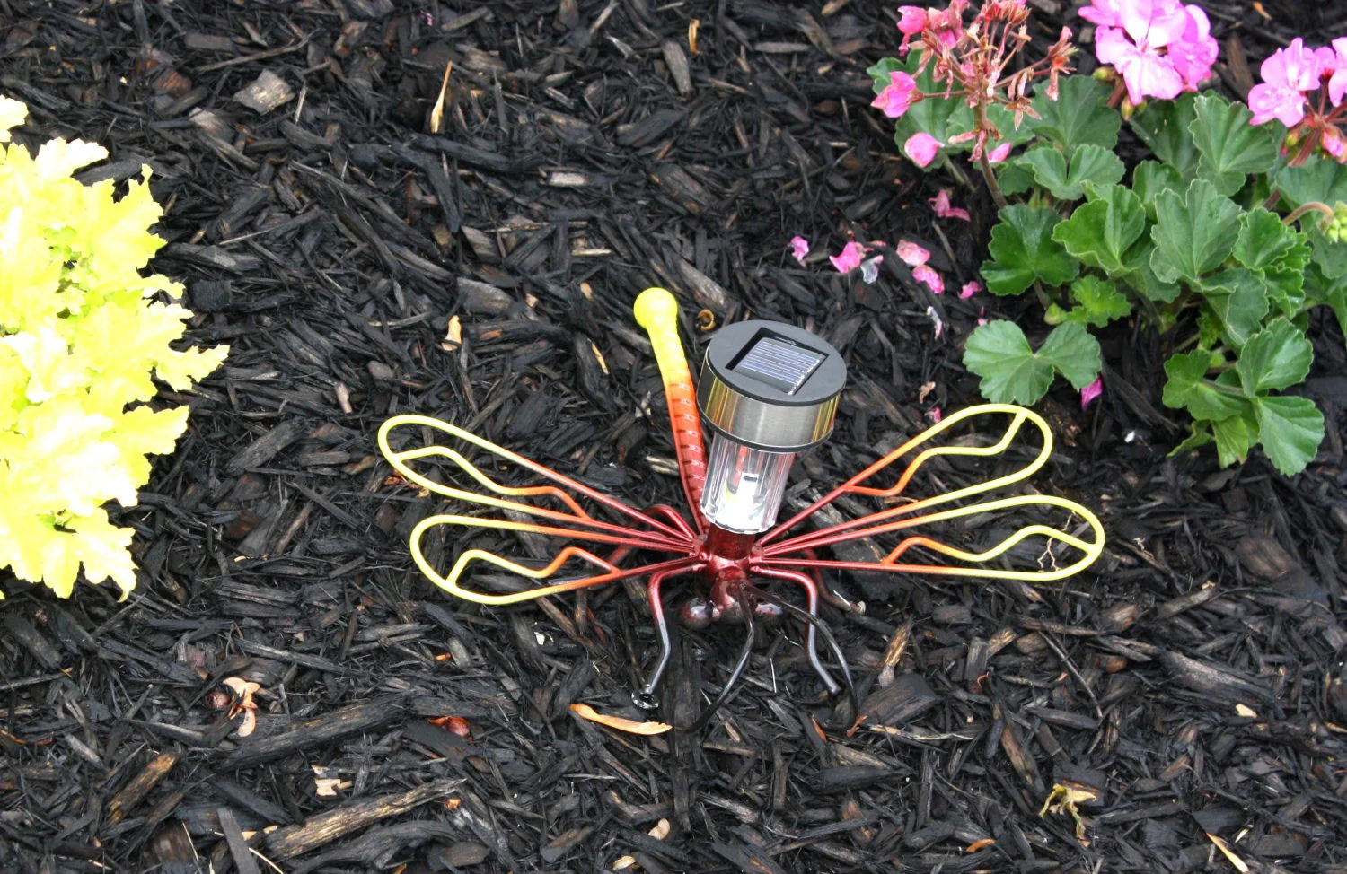 Dragonfly On Garden Stake with Solar Light For Home Decor Metal  Yard Art - Image 3