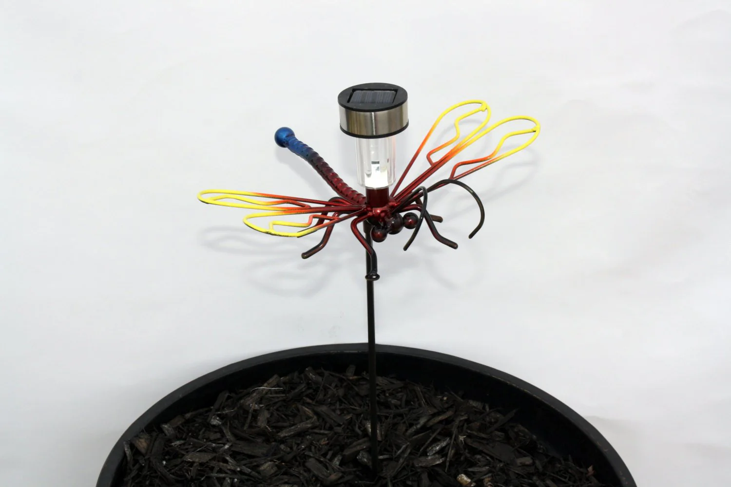 Dragonfly On Garden Stake with Solar Light For Home Decor Metal  Yard Art - Image 4
