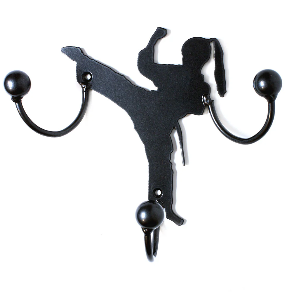 Female High Karate Kick Metal Wall Art: Medal Display Hanger For Karate Student Gift For Teacher. Sports Award Holders Made By Practical Art - Image 2