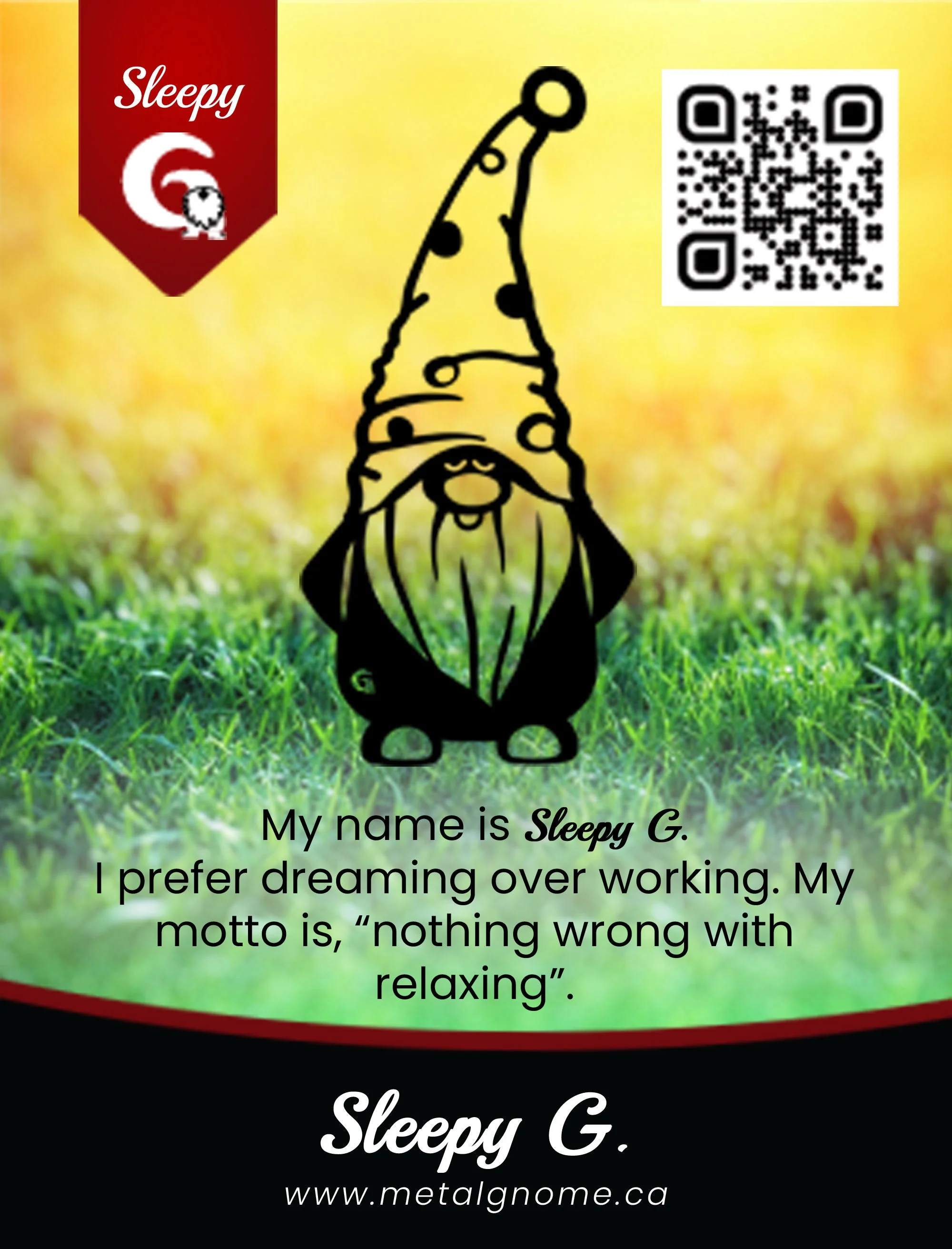 Sleepy G - Metal Gnomes Collection - Gnome on Branch - Image 3