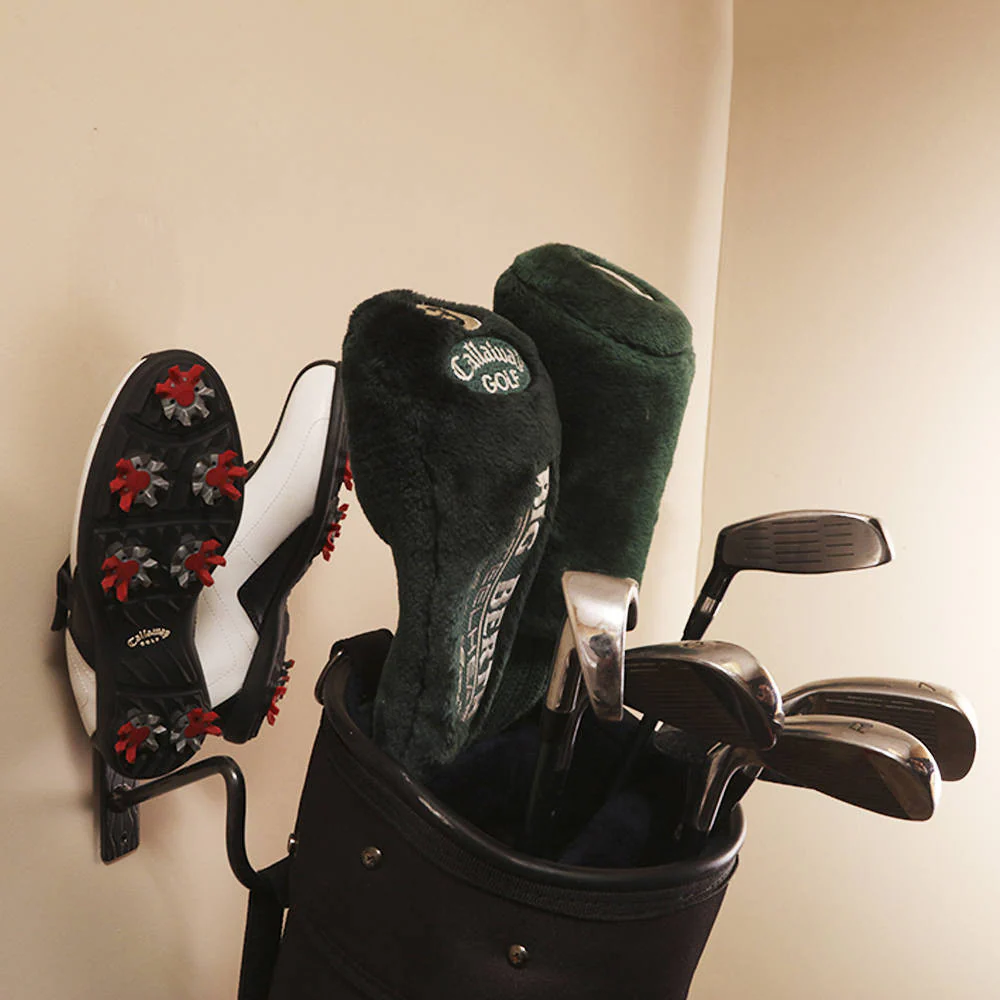 Golf Bag Holder: Wall-mounted Hanger Holders With Hook For Shoes, Bags And Unique Items: - Image 3