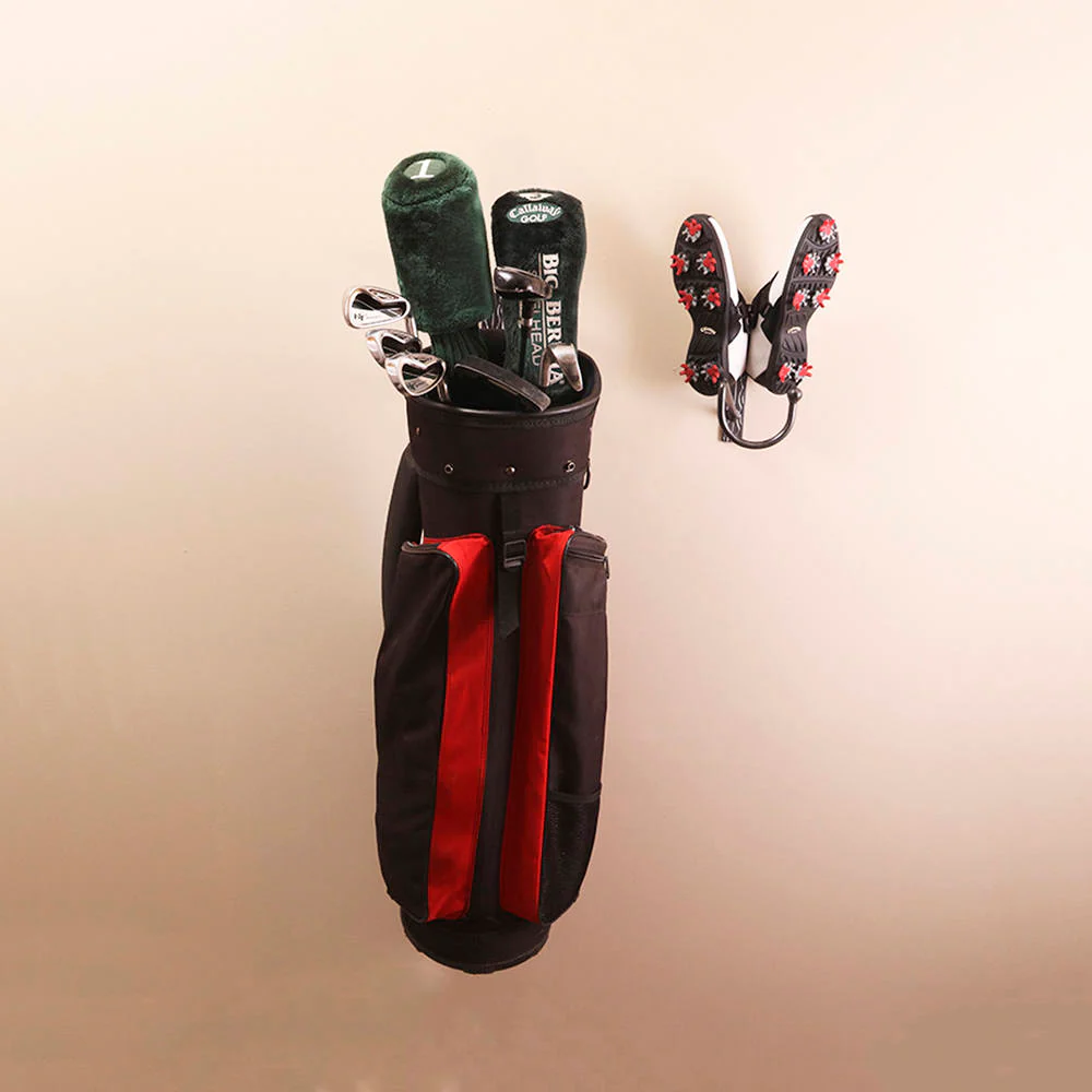 Golf Bag Holder: Metal Wall Hooks For Golfing Equipment, Golfer Gift For Golf Coach! Home & Pro Shop Golf Bag Holders Made By Practical Art! - Image 3