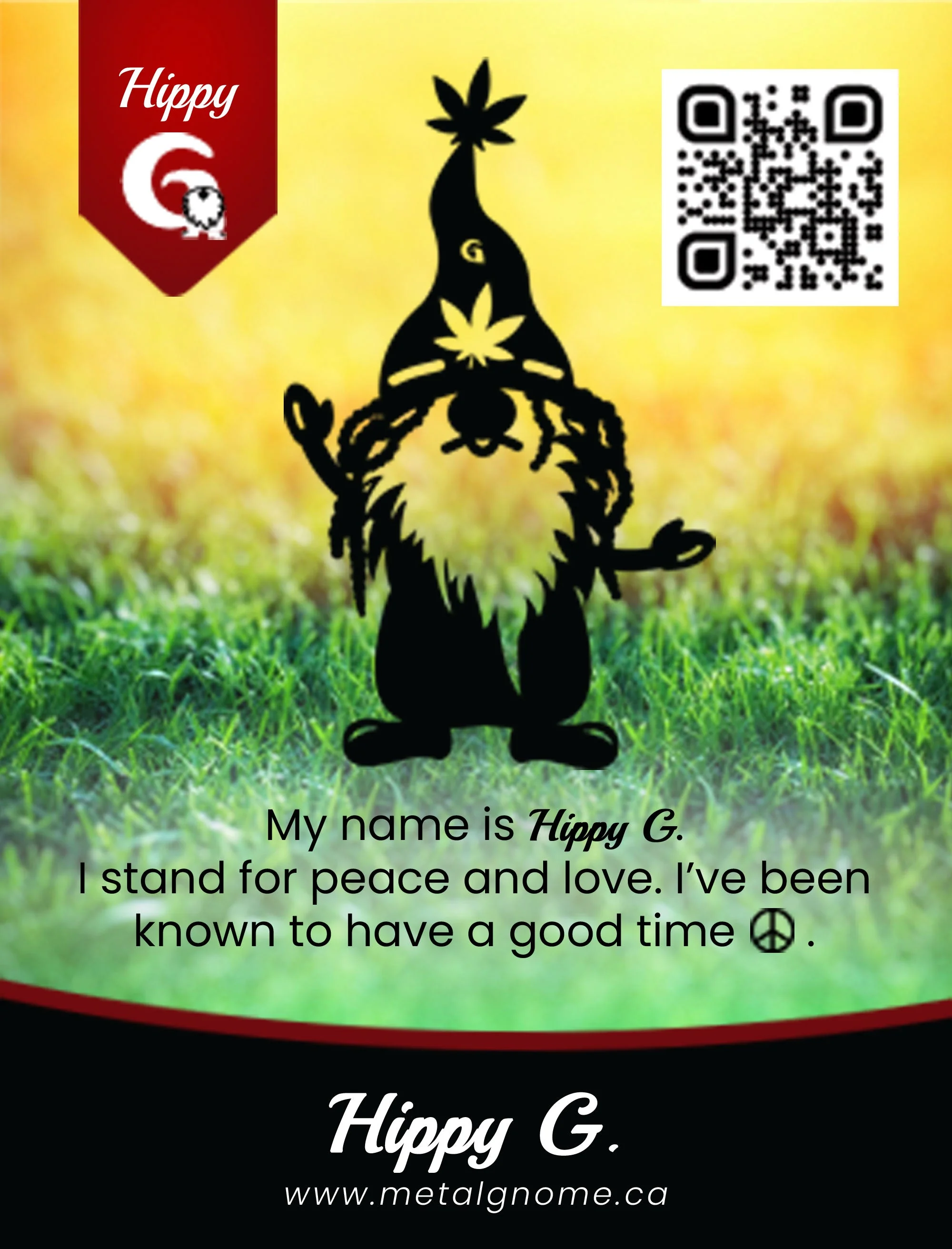 Metal Gnomes Fence Art Collection - Hippy G - Image 3