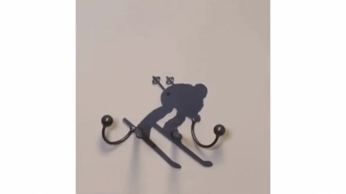Ski Holder with Two Hooks: Ski Display and Storage - Image 5