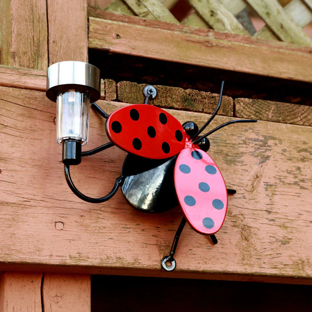Ladybug Solar Light: Flying Metal Ladybugs For Fences And Walls - Image 3