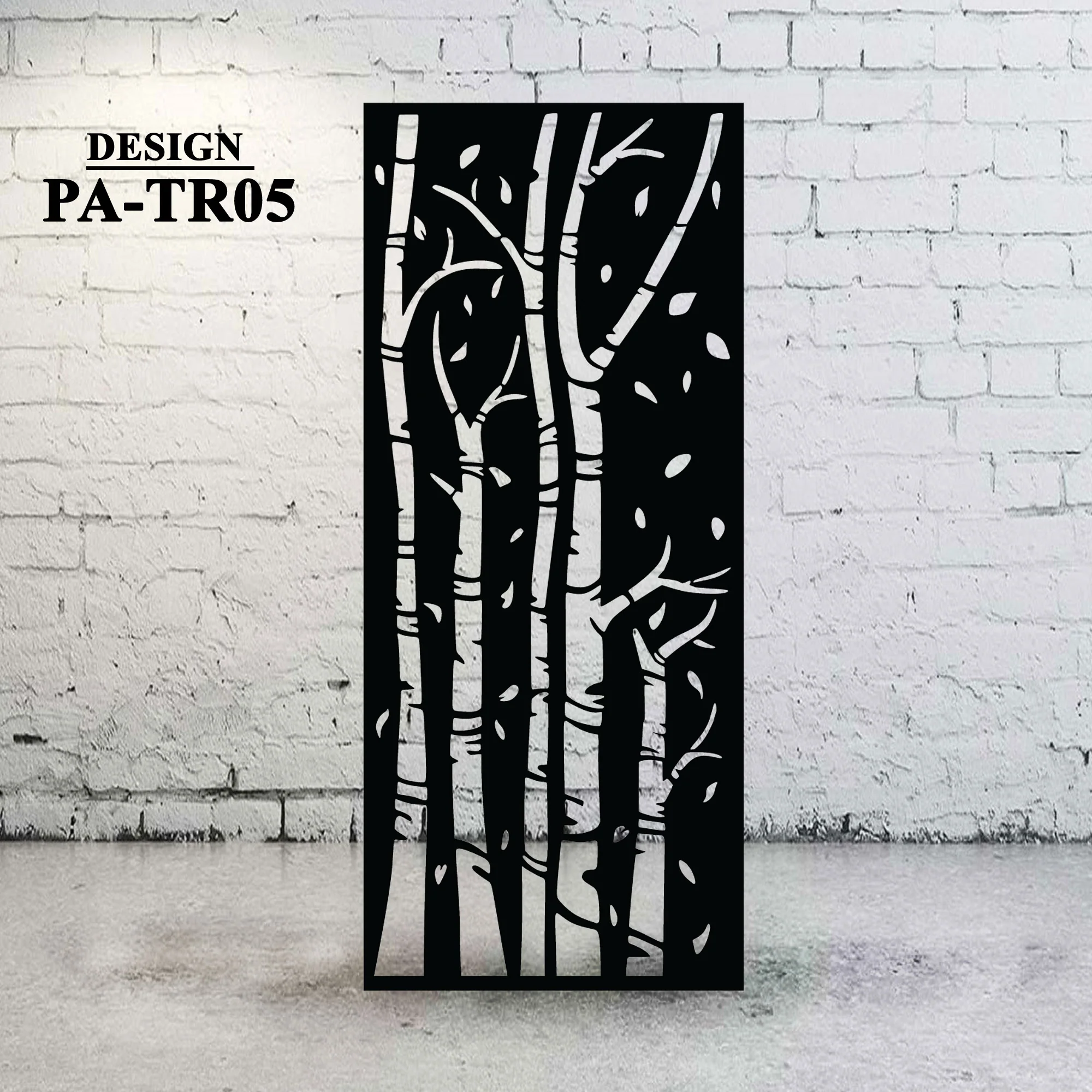Custom Metal Gate Panel Privacy Screen | Laser-Cut Birch Tree Design - TR05