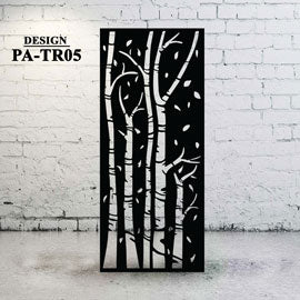 Custom Metal Gate Panel Privacy Screen | Laser-Cut Birch Tree Design - TR05 - Image 3