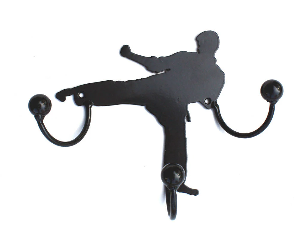 Male Karate Kick Metal Wall Art Medal Display Hanger For Karate Student Gift For Teacher. Sports Award Holder Medal Display By Practical Art - Image 2