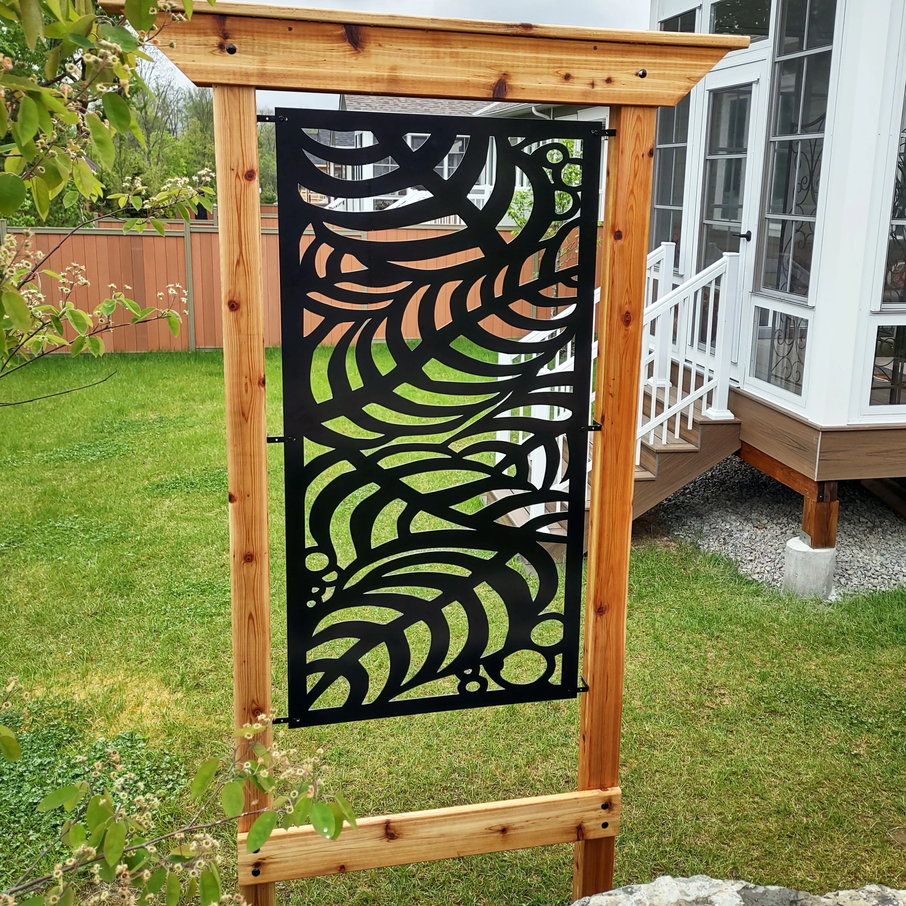 Metal Decorative Backyard Panels Privacy Screen | Tree Design - TR04 - Image 2