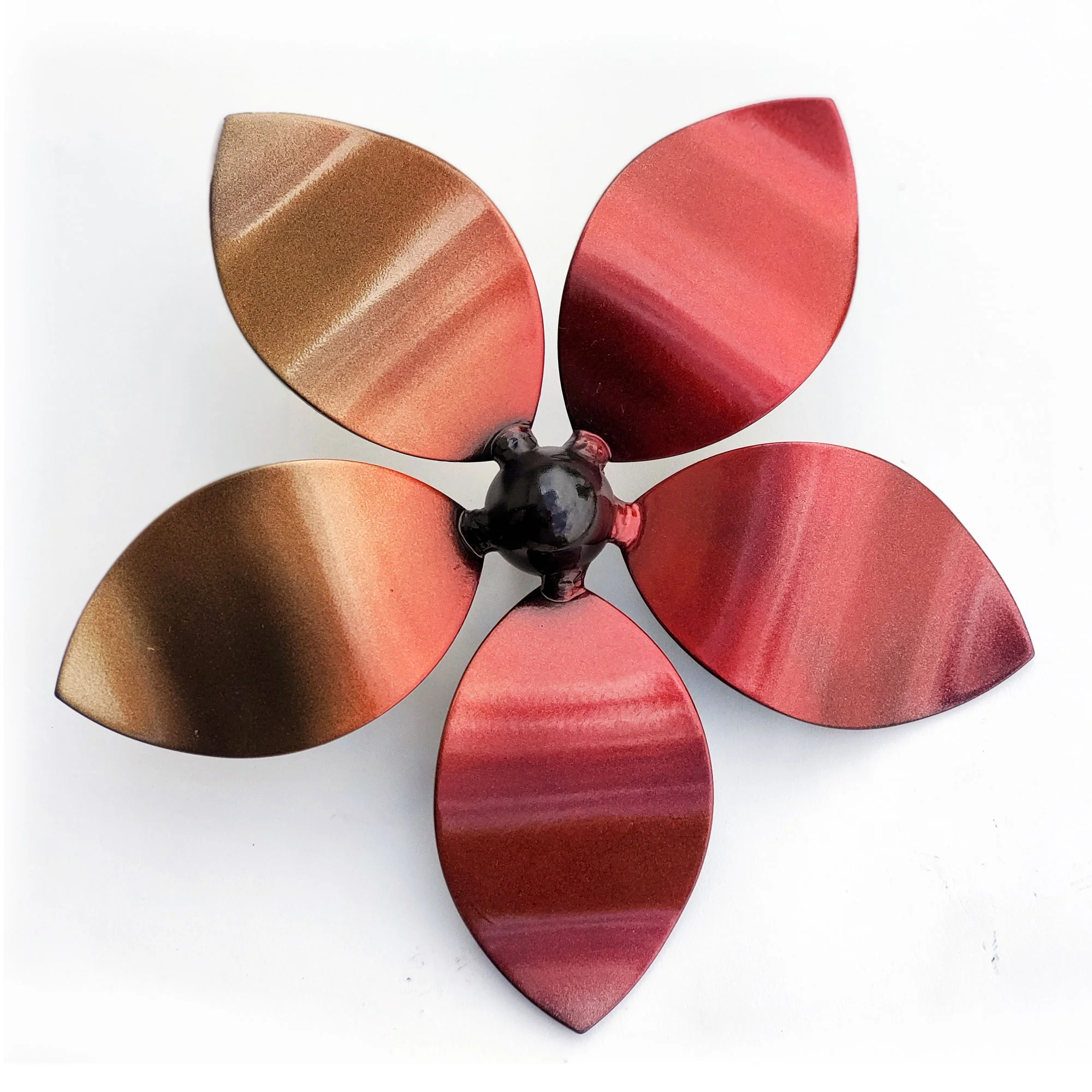 Metal Flower Vine Metal Art: Large Decorative Flower Metal Wall Art W/ Hand-etched Leaves, Exterior And Interior Decor Made By Practical Art - Image 4