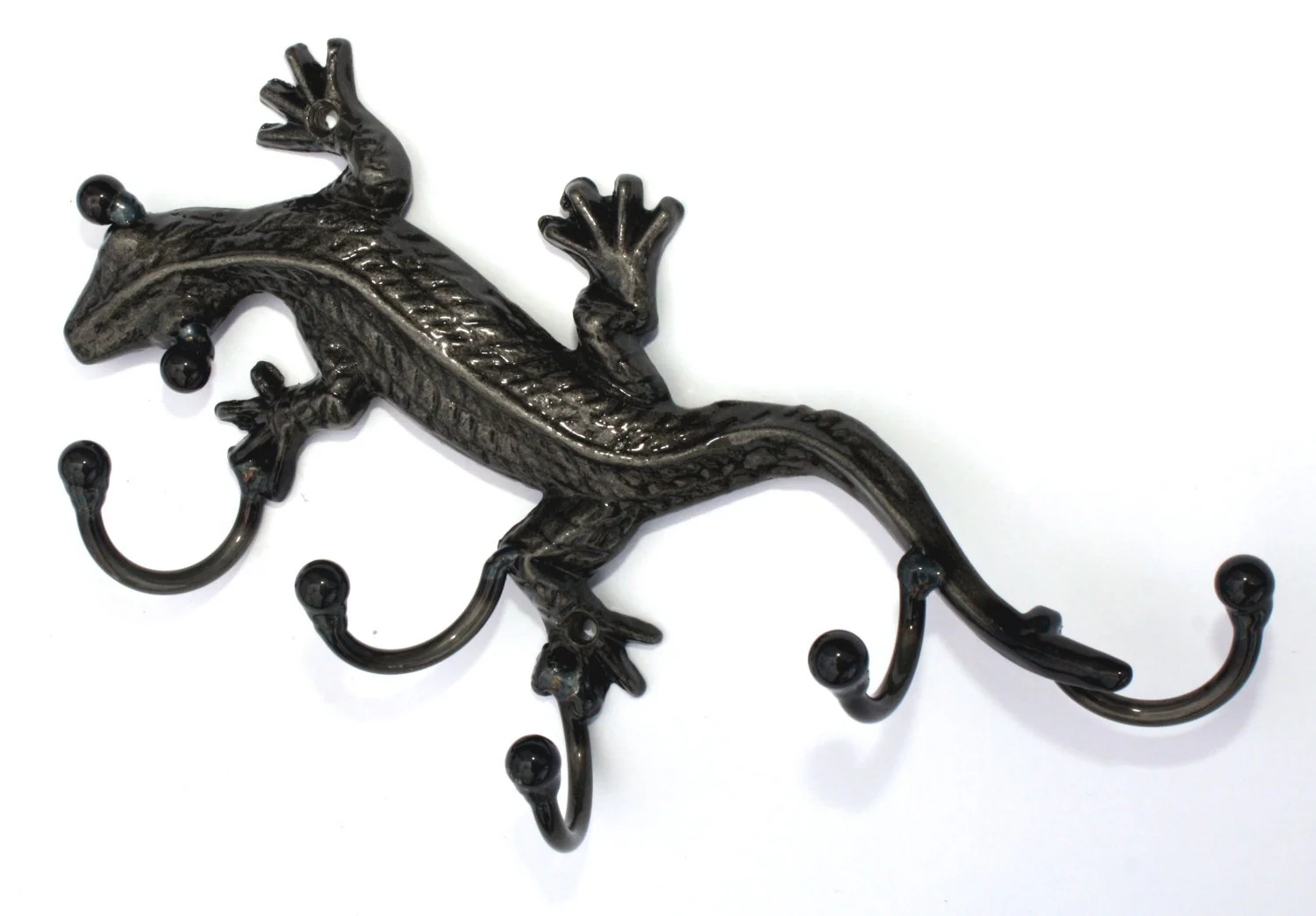 Metal Lizard Wall Hooks For Keys + Hooks For Jewelry. Housewarming Gift For Him & Her Birthday And Or Office/Home Decor Interior Wall Design - Image 2