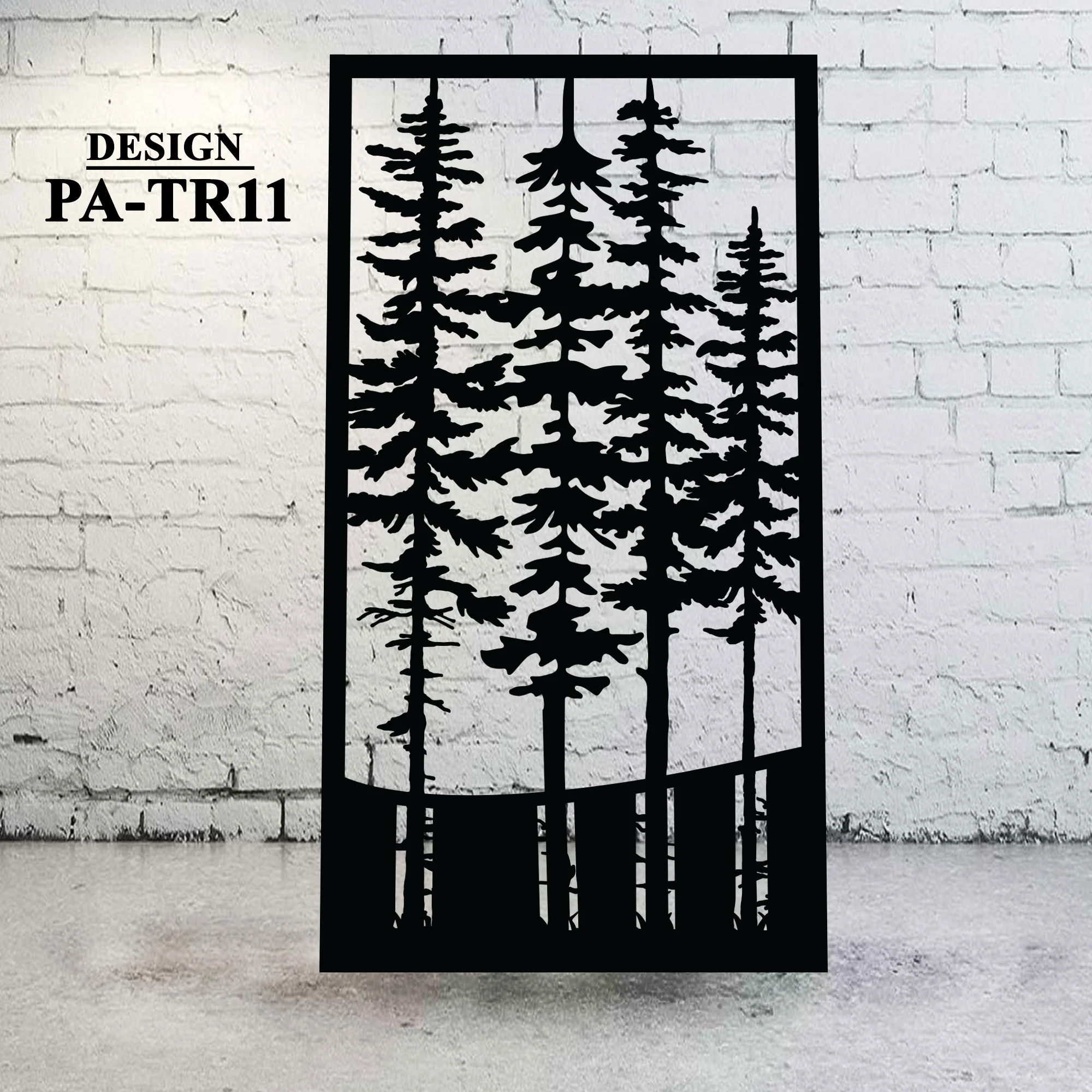 Metal Panel Privacy Screen for Deck | Pine Tree Backyard Gate - TR11