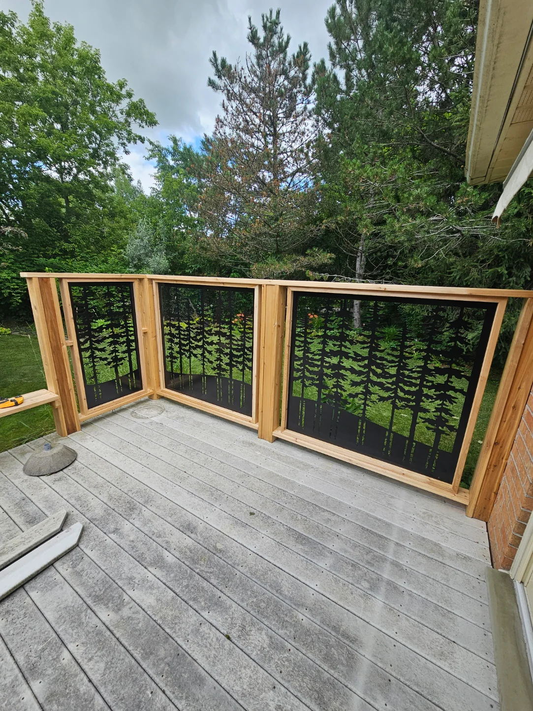 Metal Panel Privacy Screen for Deck | Pine Tree Backyard Gate - TR11 - Image 4