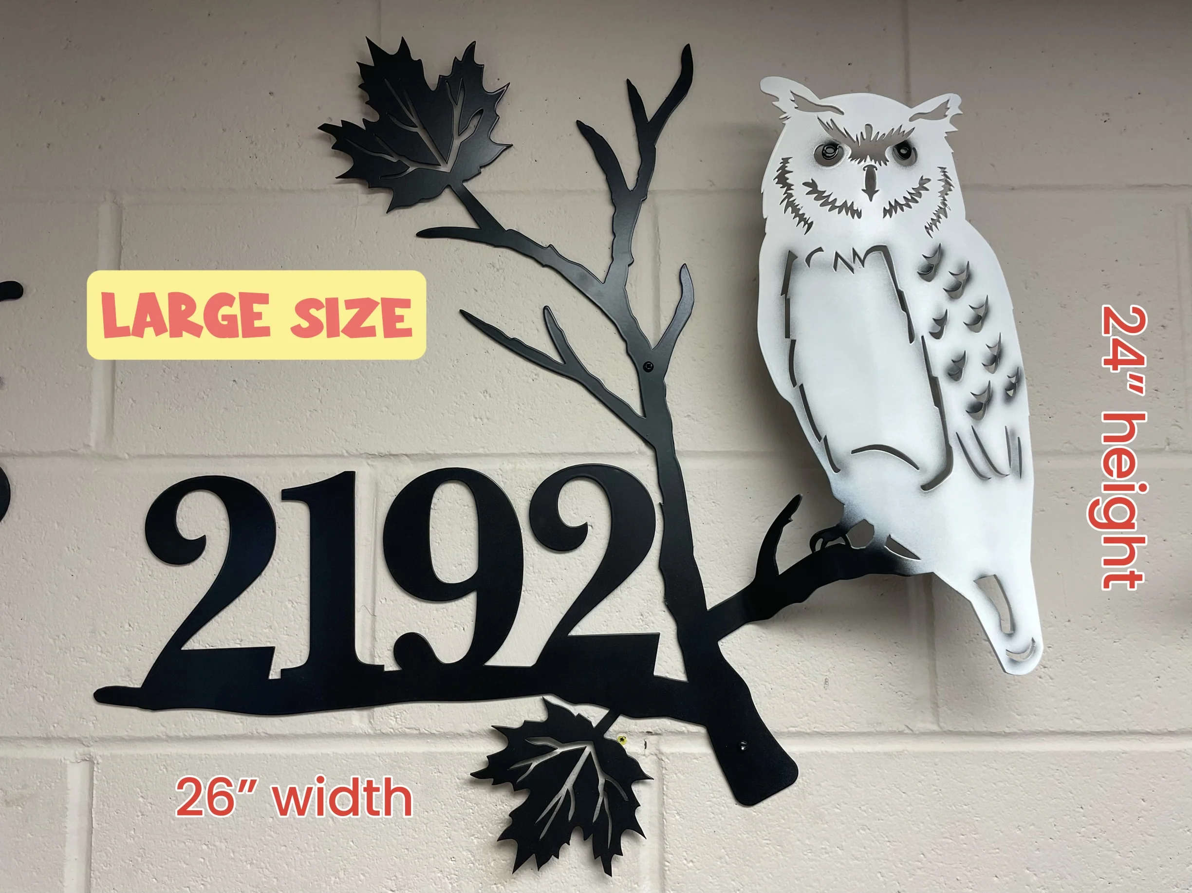 Owl Custom Metal Address Sign - Image 3