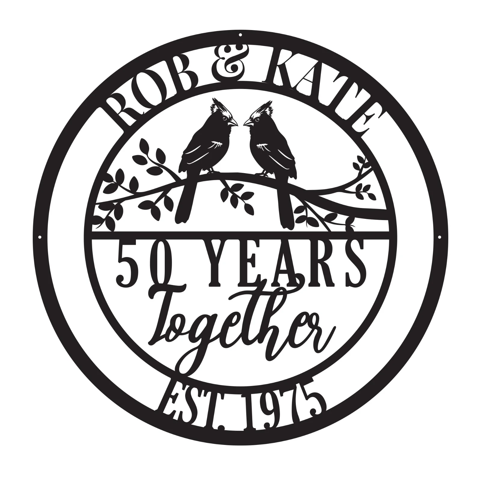 Personalized 50yr Together Date Metal Sign - Wedding Gift - Custom Metal Sign - Anniversary Gift - Image 2