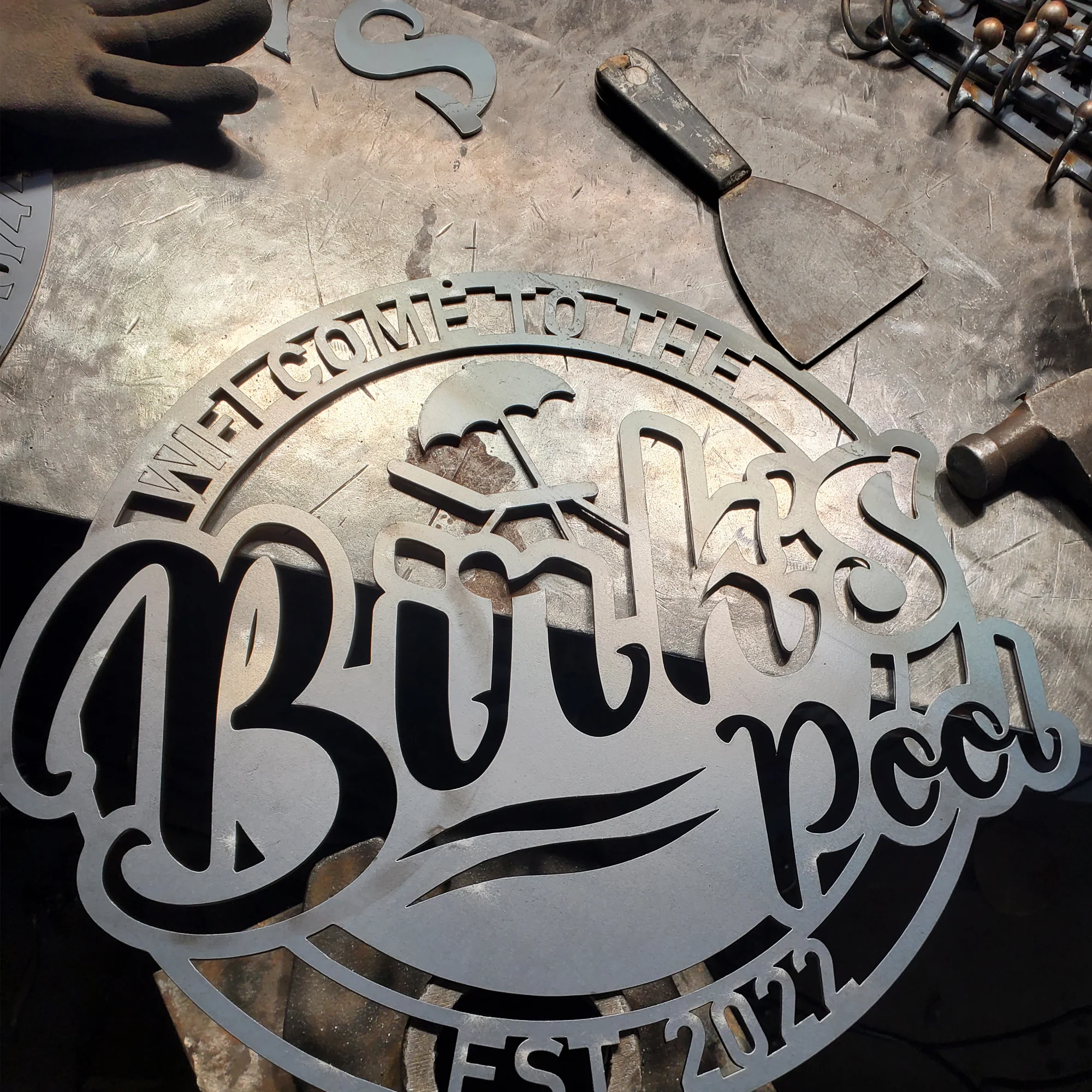 Personalized Pool Sign Metal Wall Art - Image 2