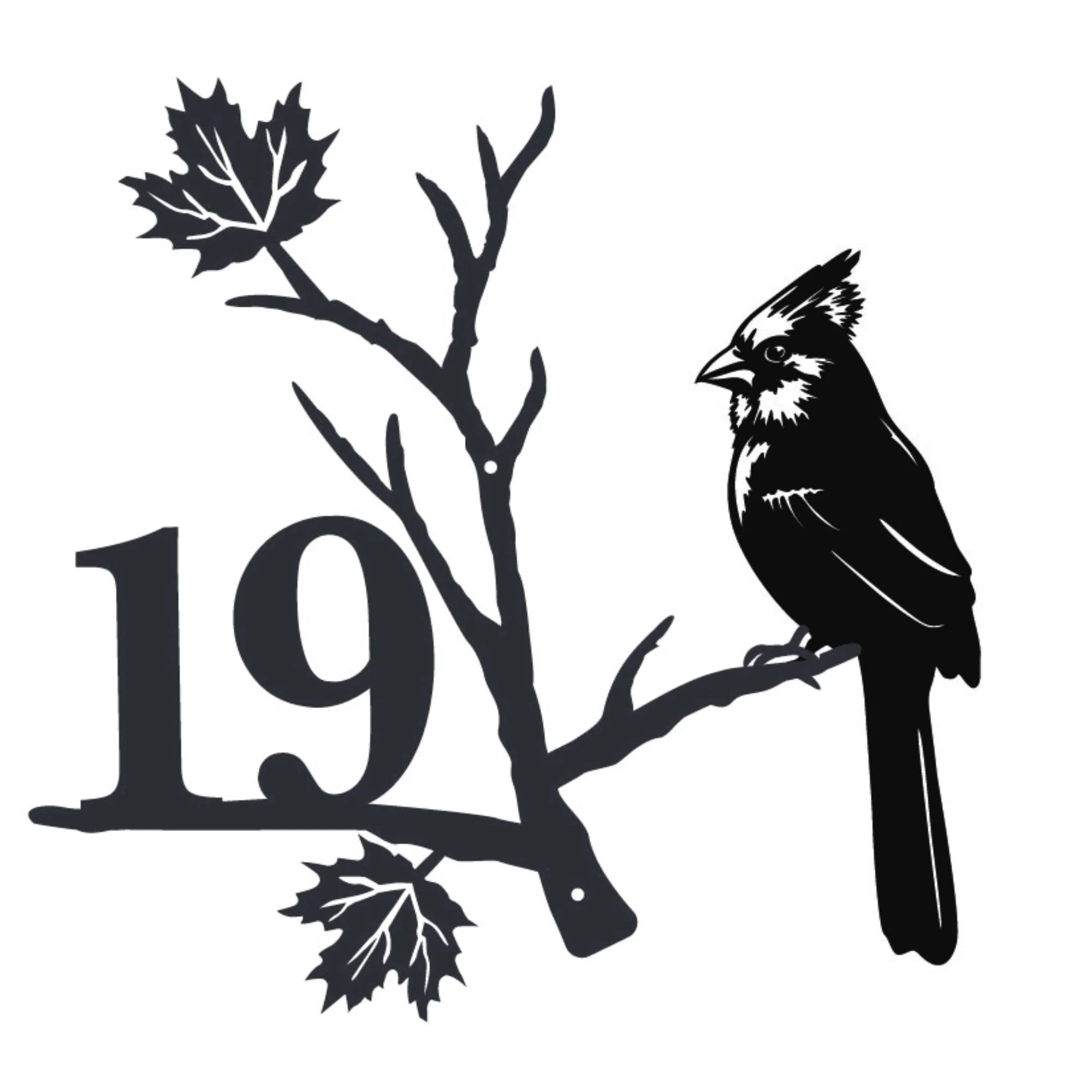 Red Cardinal Custom Metal Address Sign - Image 5