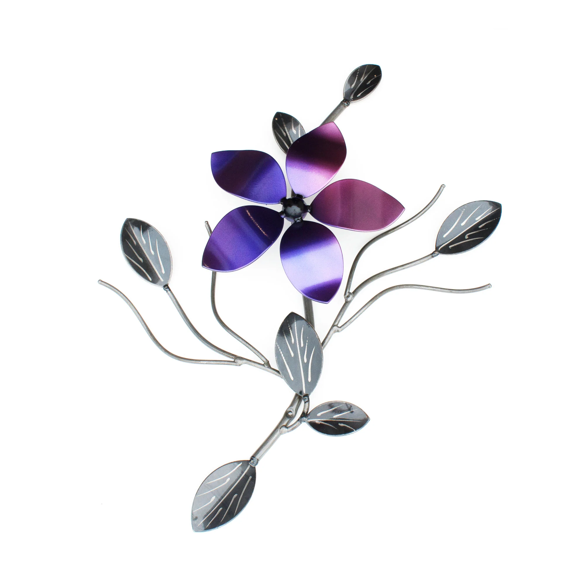 Metal Flower Art On A Single Vine | Wall Décor - Image 4