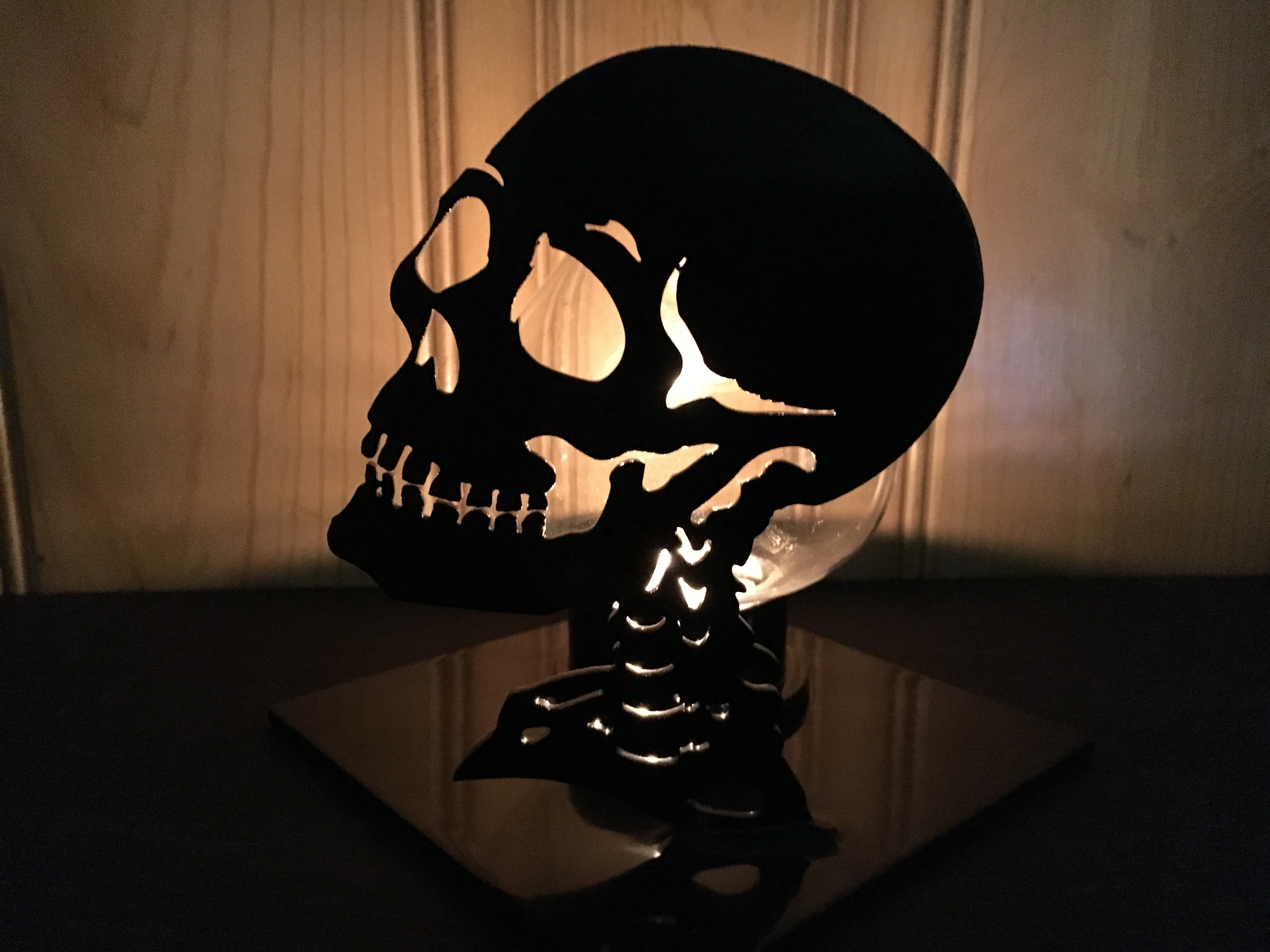 Skull Candle Holder: Candle Holders With Metal Art Skull Goth Decor for Halloween Decorations!!! - Image 3