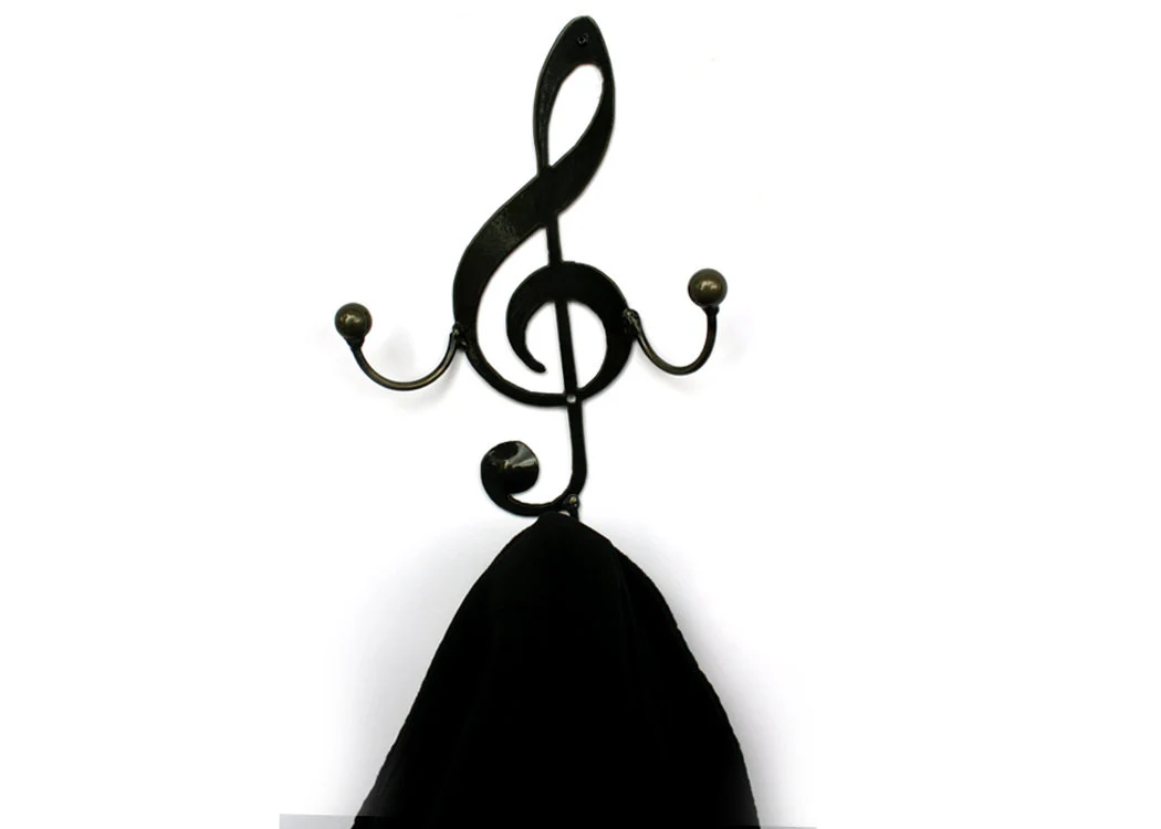 Treble Clef Hook Music Note Metal Wall Art Hanger: Musical Notes - Image 3